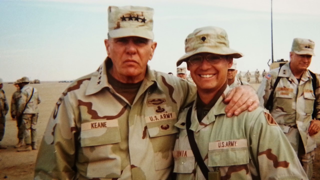 David F. Zapata with General Keane, U.S. Army